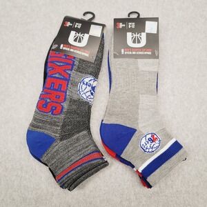Official NBA Philadelphia‎ 76ers Men's Quarter Cut  Socks 6 Pair Shoe Size 6-12